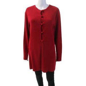 Royal Mer Bretagne Womens Knit Buttoned Mid Length Cardigan Cherry Red Size 46